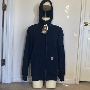 Carhartt Men's Navy Fire Retardant Hooded Jacket